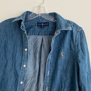 SOLD Polo Ralph Lauren blue denim button down shirt
